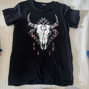 Imoga Black Short Sleeve Graphic Tee